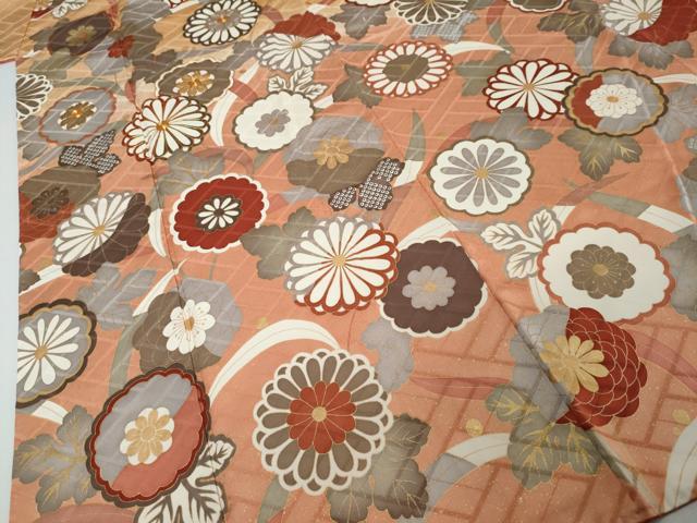 平和屋着物●十日町老舗ブランド　吉澤友禅　吾妻徳穂　振袖　駒刺繍　舞花文　暈し染め　金彩　正絹　逸品　DABI2575ud