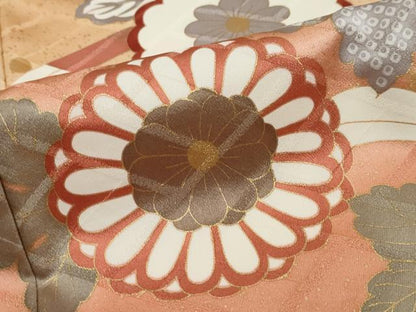 平和屋着物●十日町老舗ブランド　吉澤友禅　吾妻徳穂　振袖　駒刺繍　舞花文　暈し染め　金彩　正絹　逸品　DABI2575ud