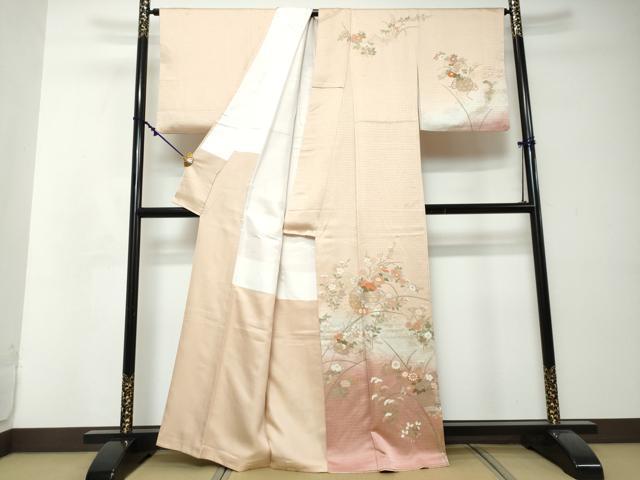 平和屋着物●訪問着　雪輪飾花文　暈し染め　金彩　正絹　逸品　DABI2578ud
