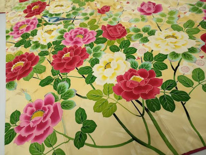 平和屋着物●本加賀友禅作家　水野博　振袖　花鳥文　暈し染め　正絹　逸品　DABI2583ud