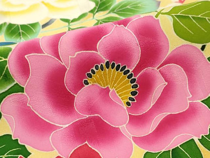 平和屋着物●本加賀友禅作家　水野博　振袖　花鳥文　暈し染め　正絹　逸品　DABI2583ud