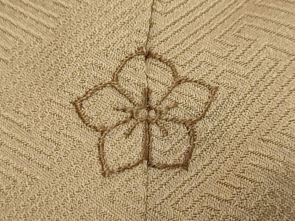 平和屋着物●訪問着　駒刺繍　絞り　御所車草花文　正絹　逸品　DABI2591ud