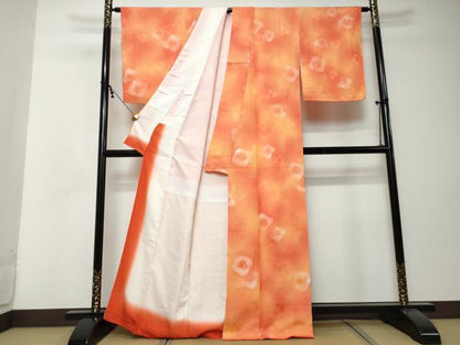 平和屋着物●上質な小紋　地紋起こし　舞花文　暈し染め　正絹　逸品　DABI2592ud