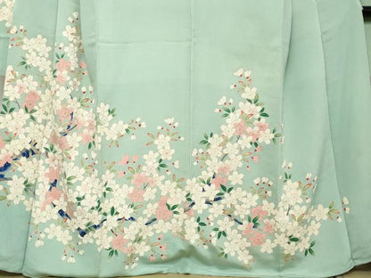 平和屋着物●豪華振袖　枝桜文　金彩　鬼しぼ縮緬　正絹　逸品　DABI2602ud