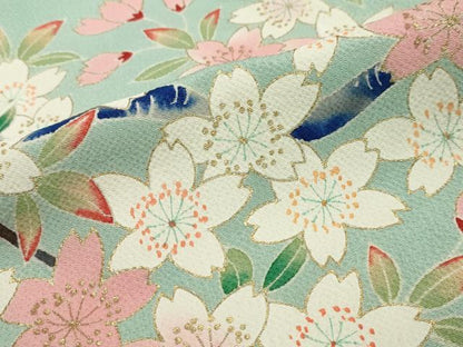 平和屋着物●豪華振袖　枝桜文　金彩　鬼しぼ縮緬　正絹　逸品　DABI2602ud