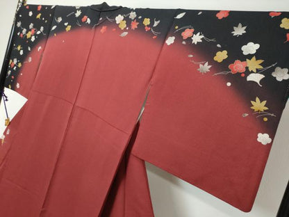 平和屋着物●皇室デザイナー　中村乃武夫　訪問着　草花文　暈し染め　正絹　逸品　DABI2603ud