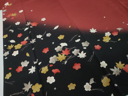 平和屋着物●皇室デザイナー　中村乃武夫　訪問着　草花文　暈し染め　正絹　逸品　DABI2603ud