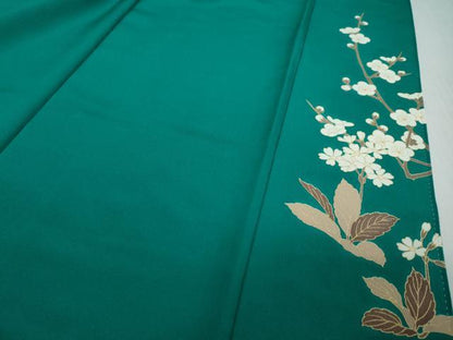 平和屋着物●豪華振袖　駒刺繍　草花文　暈し染め　金彩　正絹　逸品　DABI2604ud