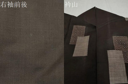 平和屋着物●本場大島紬　9マルキ　古代染色純泥染　短冊文　美紀大島謹製　証紙付き　正絹　逸品　DABI2608ud