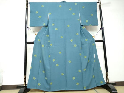 平和屋着物●世界的人形師　辻村寿三郎　ジュサブロー　小紋　舞桜文　正絹　逸品　DABI2610ud