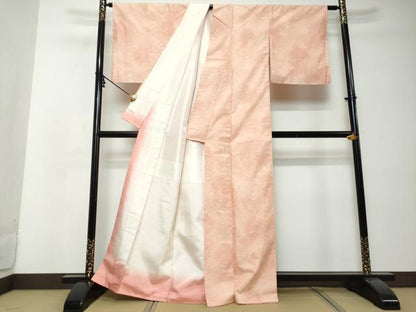 平和屋着物●上質な紬　洋花文　正絹　逸品　DABI2613ud