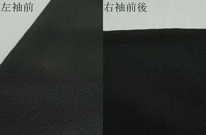 平和屋着物●訪問着　舞桜文　黒地　金銀彩　鬼しぼ縮緬　正絹　逸品　DABI2614ud