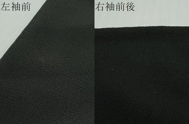 平和屋着物●訪問着　舞桜文　黒地　金銀彩　鬼しぼ縮緬　正絹　逸品　DABI2614ud