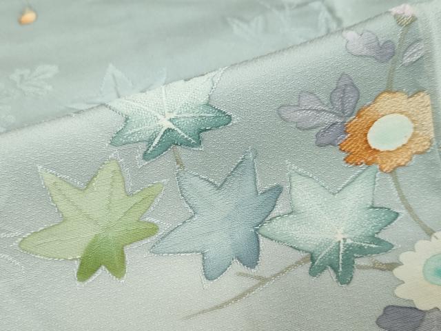 平和屋着物●上質な小紋　地紋起こし　草花文　正絹　逸品　DABI2616ud