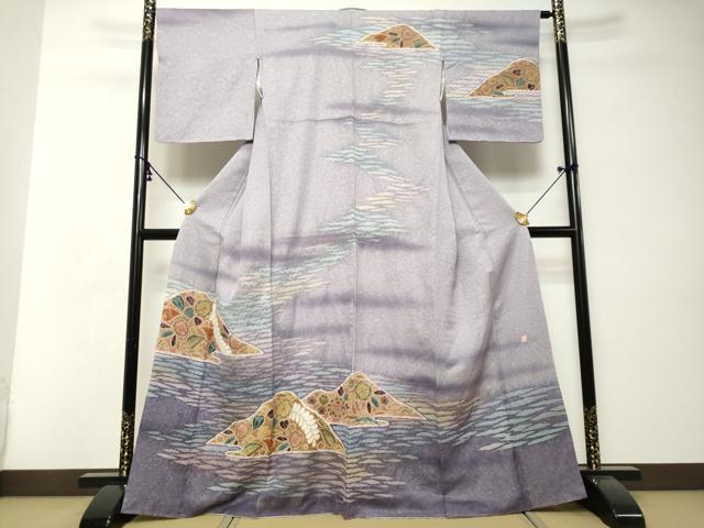 平和屋着物●訪問着　作家物　絞り　辻が花　暈し染め　金通し地　正絹　逸品　DABI2621ud