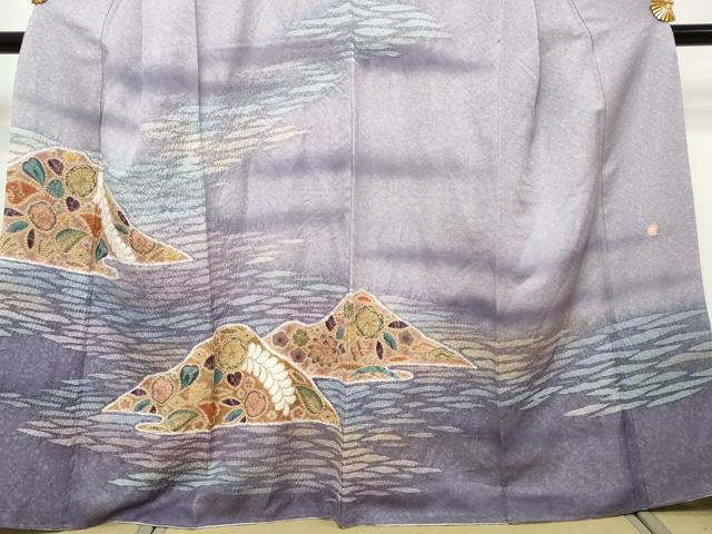平和屋着物●訪問着　作家物　絞り　辻が花　暈し染め　金通し地　正絹　逸品　DABI2621ud
