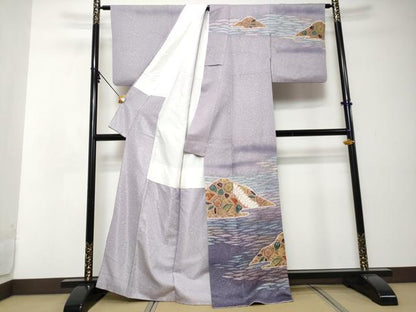 平和屋着物●訪問着　作家物　絞り　辻が花　暈し染め　金通し地　正絹　逸品　DABI2621ud
