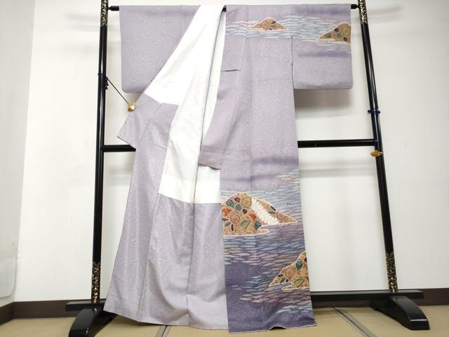 平和屋着物●訪問着　作家物　絞り　辻が花　暈し染め　金通し地　正絹　逸品　DABI2621ud