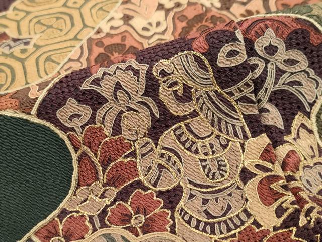 平和屋着物●中国三大刺繍　汕頭刺繍　スワトウ刺繍　総刺繍　訪問着　人物洋花文　鬼しぼ縮緬　正絹　逸品　未使用　DABI2622ud