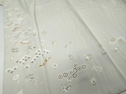 平和屋着物●訪問着　駒刺繍　吉祥宝尽くし文　金彩　正絹　逸品　DABI2626ud