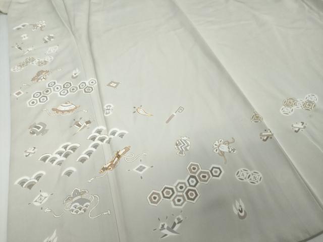 平和屋着物●訪問着　駒刺繍　吉祥宝尽くし文　金彩　正絹　逸品　DABI2626ud