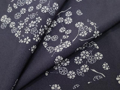 平和屋着物●上質な小紋　市松枝花文　正絹　逸品　DABI2627ud
