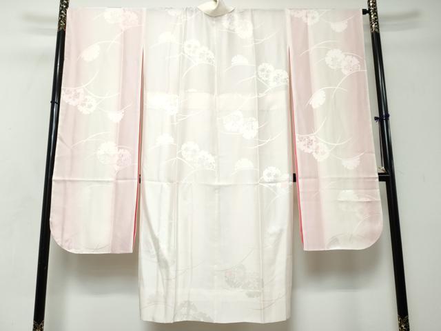 平和屋着物●振袖用長襦袢　無双仕立て　雪輪草花地紋　暈し染め　ますいわ屋扱い　正絹　逸品　DABI2628ud