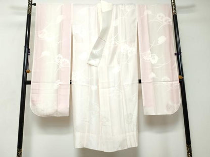 平和屋着物●振袖用長襦袢　無双仕立て　雪輪草花地紋　暈し染め　ますいわ屋扱い　正絹　逸品　DABI2628ud