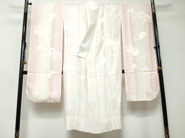 平和屋着物●振袖用長襦袢　無双仕立て　雪輪草花地紋　暈し染め　ますいわ屋扱い　正絹　逸品　DABI2628ud