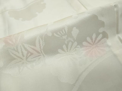 平和屋着物●振袖用長襦袢　無双仕立て　雪輪草花地紋　暈し染め　ますいわ屋扱い　正絹　逸品　DABI2628ud
