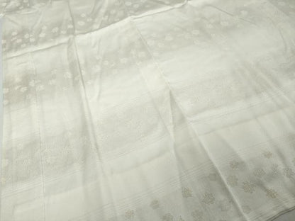 平和屋着物●長襦袢　袷　横段草花文　金糸　正絹　逸品　未使用　DABI2630ud