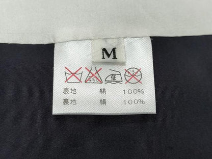 平和屋着物●上質な小紋　草花間道　黒地　正絹　逸品　DABI2632ud