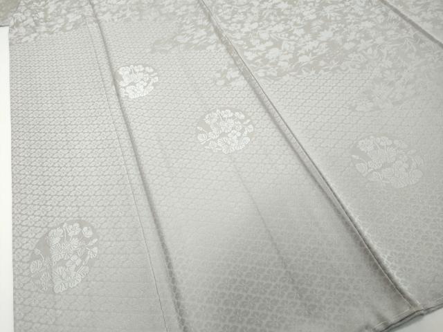 平和屋着物●無地絵羽訪問着　草花丸文　暁鼠色　ほていや扱い　正絹　逸品　未使用　DABI2635ud
