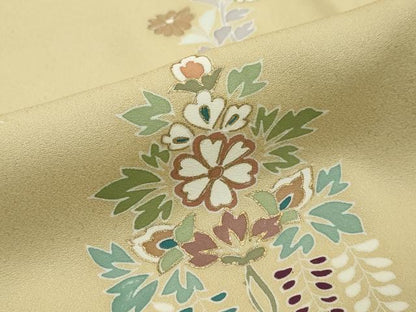 平和屋着物●訪問着　駒刺繍　洋花文　金彩　正絹　逸品　DABI2636ud