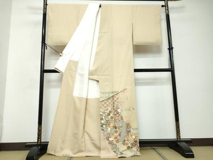 平和屋着物●豪華色留袖　駒刺繍　几帳宝尽くし花文　金彩　正絹　逸品　DABI2639ud