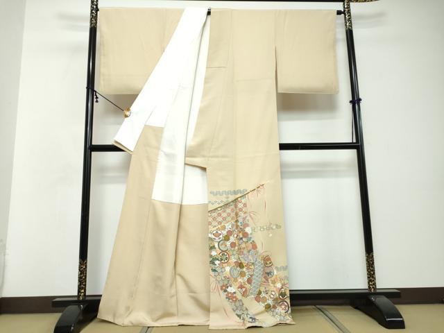 平和屋着物●豪華色留袖　駒刺繍　几帳宝尽くし花文　金彩　正絹　逸品　DABI2639ud