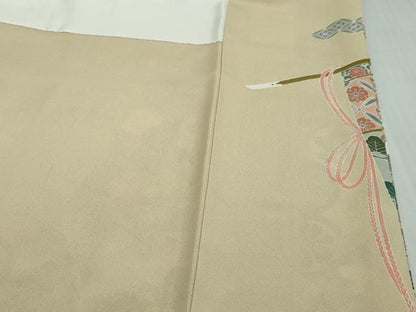 平和屋着物●豪華色留袖　駒刺繍　几帳宝尽くし花文　金彩　正絹　逸品　DABI2639ud