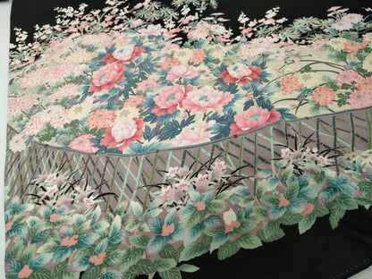 平和屋着物●豪華黒留袖　友禅　作家物　草花籬文　正絹　逸品　DABI2644ud