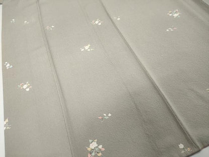 平和屋着物●上質な小紋　草花文　正絹　逸品　DABI2645ud
