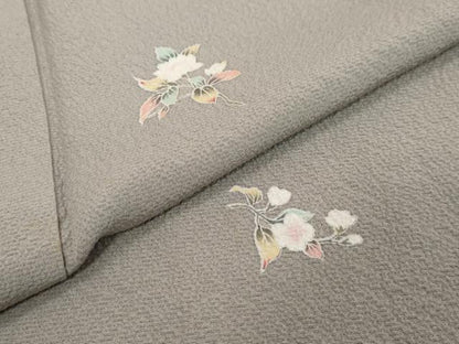 平和屋着物●上質な小紋　草花文　正絹　逸品　DABI2645ud