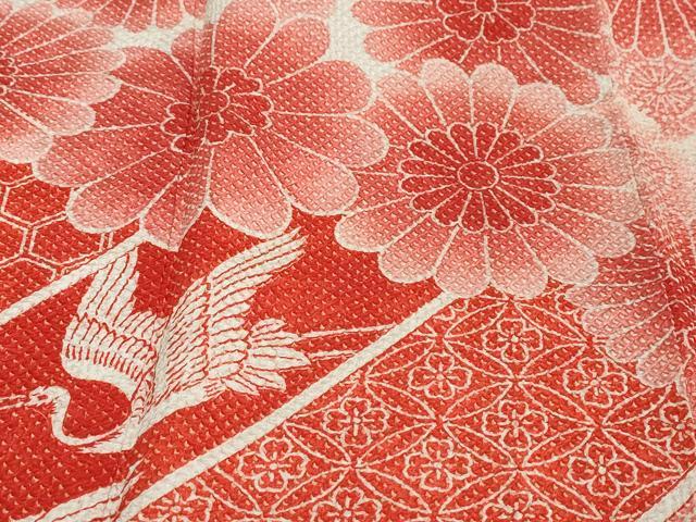 平和屋着物●豪華振袖　総絞り　吉祥飛鶴花文　正絹　逸品　DABI2646ud