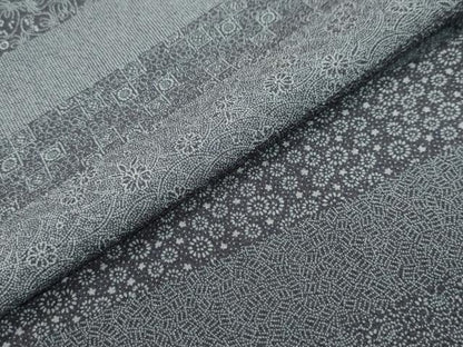 平和屋着物●江戸小紋　作家物　百柄　横段草花文　正絹　逸品　DABI2648ud