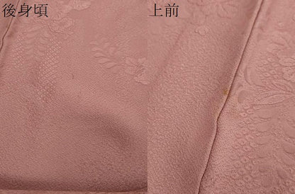 平和屋着物●上質な色無地　辻が花地紋　長春色　正絹　逸品　DABI2649ud
