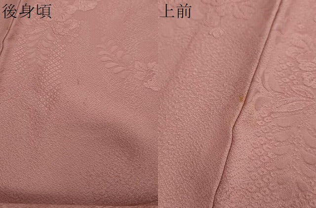 平和屋着物●上質な色無地　辻が花地紋　長春色　正絹　逸品　DABI2649ud