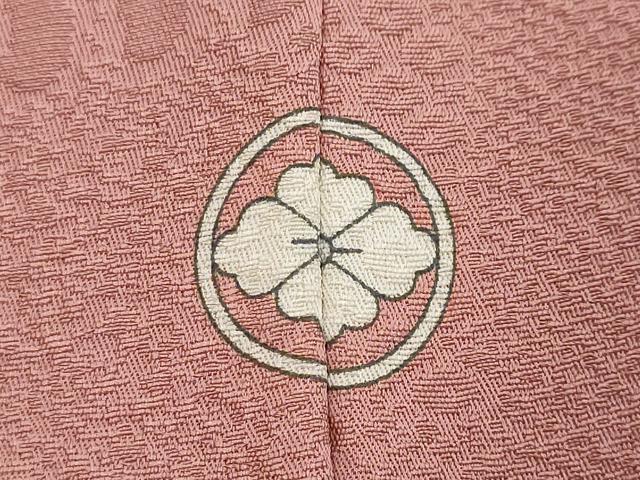 平和屋着物●上質な色無地　辻が花地紋　長春色　正絹　逸品　DABI2649ud