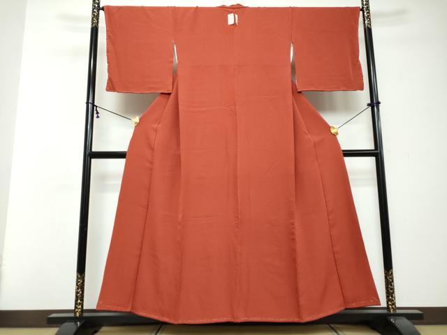 平和屋着物●上質な色無地　緋色　正絹　逸品　未使用　DABI2653ud
