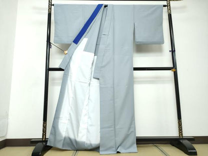 平和屋着物●色無地　背抜き仕立て　空色　洗える着物　DABI2660ud