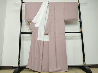 平和屋着物●上質な色無地　草花地紋　浅紫色　正絹　逸品　未使用　DABI2669ud