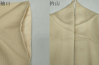 平和屋着物●無地絵羽訪問着　草花丸文　白橡色　正絹　逸品　DABI2672ud