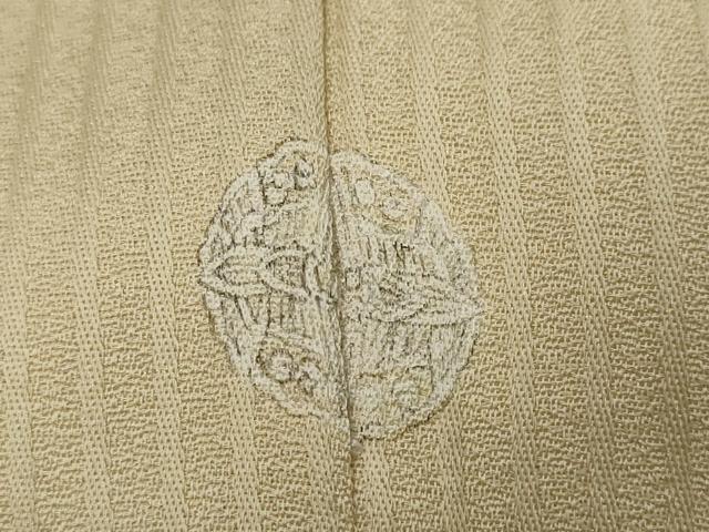 平和屋着物●無地絵羽訪問着　草花丸文　白橡色　正絹　逸品　DABI2672ud